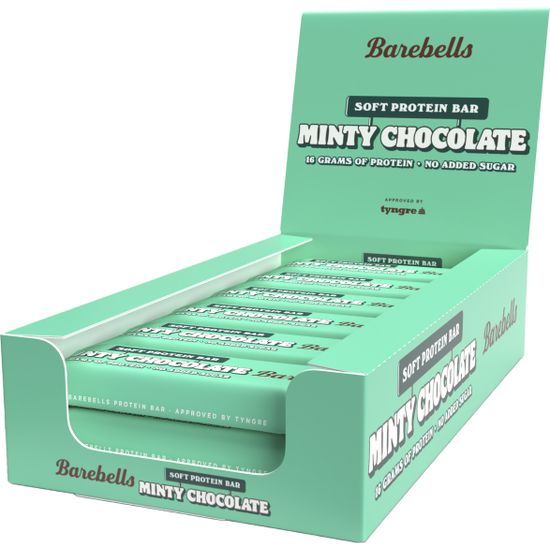 Barebells Soft Minty Chocolate -proteiinipatukka, 55 g, 12-pack