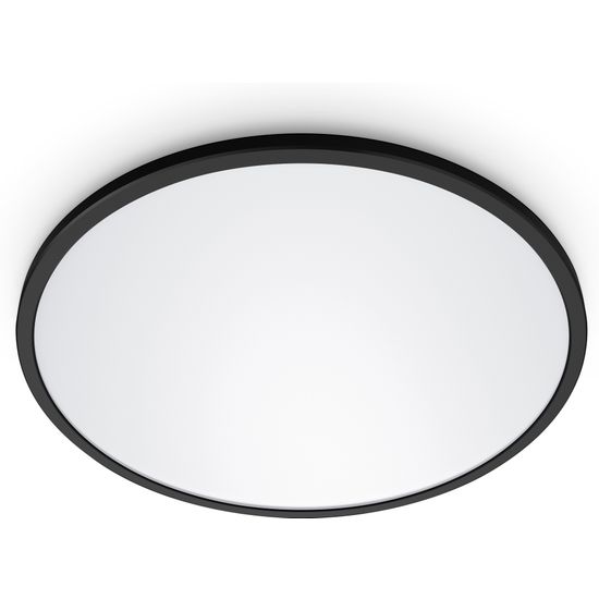 WiZ SuperSlim -kattovalaisin, 55 cm, pyöreä, musta, tunable white, Wi-Fi