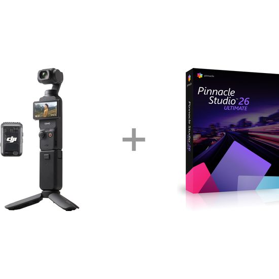 DJI Osmo Pocket 3 Creator Combo -videokamera + Pinnacle Studio 26 Ultimate