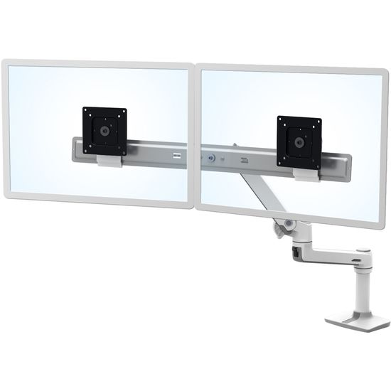 Ergotron LX Desk Dual Direct Arm -monitorivarsi kahdelle näytölle, valkoinen