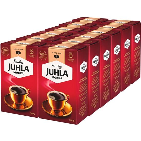 Paulig Juhla Mokka -jauhettu kahvi, 500 g, 12-PACK