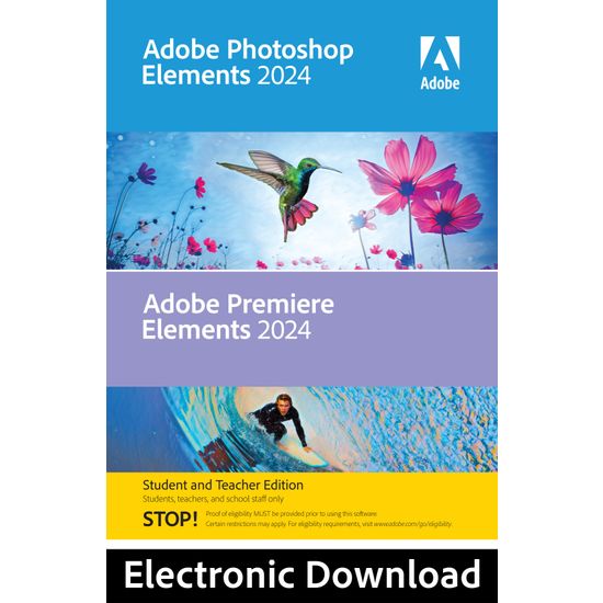 Adobe Photoshop Elements & Premiere Elements 2024 - Opettajille ja opiskelijoille - Windows -kuvankäsittelyohjelma, ESD - sähköinen lisenssi