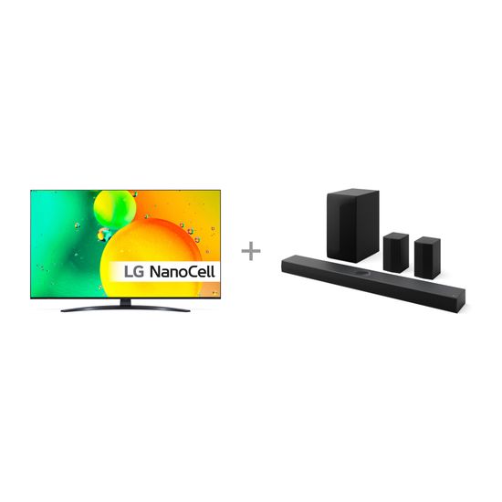 LG 55NANO76 55" 4K NanoCell TV + LG S70TR 5.1.1 Soundbar Dolby Atmos -tuotepaketti