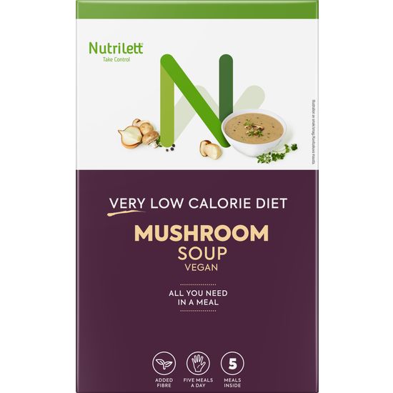 Nutrilett VLCD Vegan Mushroom Soup -ateriankorvikekeitto, 35 g, 5-pack