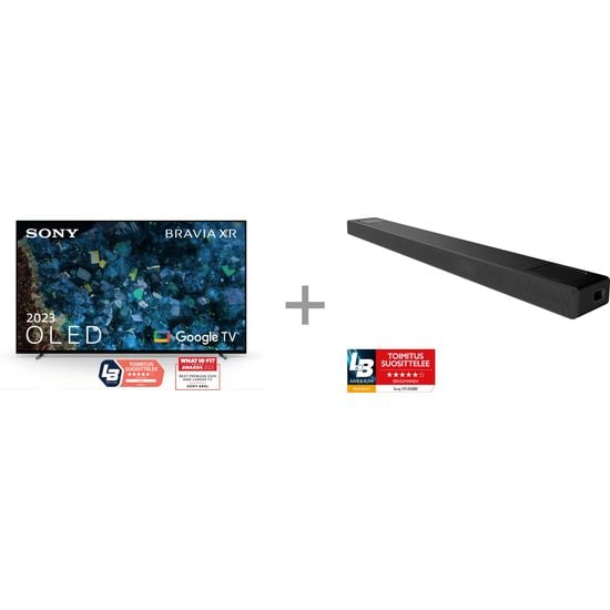 Sony A80L 65" 4K OLED Google TV + HT-A5000 5.1.2 Dolby Atmos Soundbar -tuotepaketti