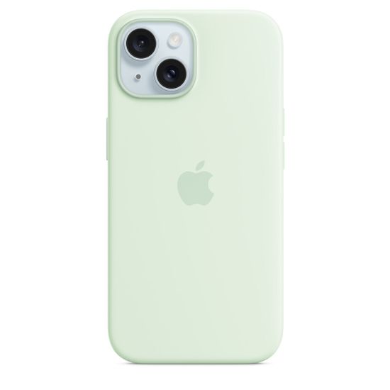 Apple iPhone 15 silikonikuori MagSafella, vaaleanminttu