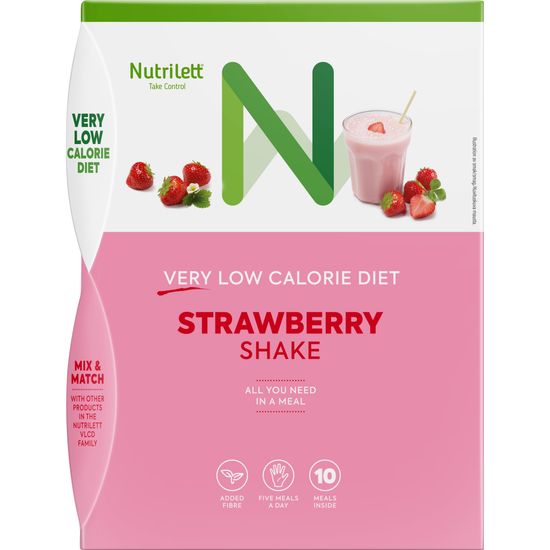 Nutrilett VLCD Strawberry Shake -ateriankorvikepirtelö, 35 g, 10-PACK