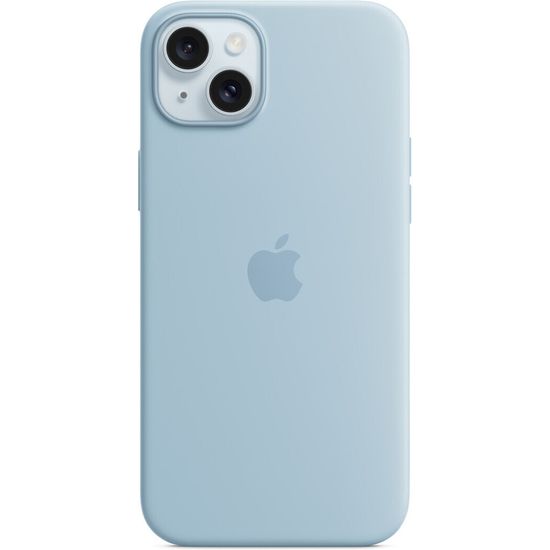 Apple iPhone 15 Plus silikonikuori MagSafella, vaaleansininen