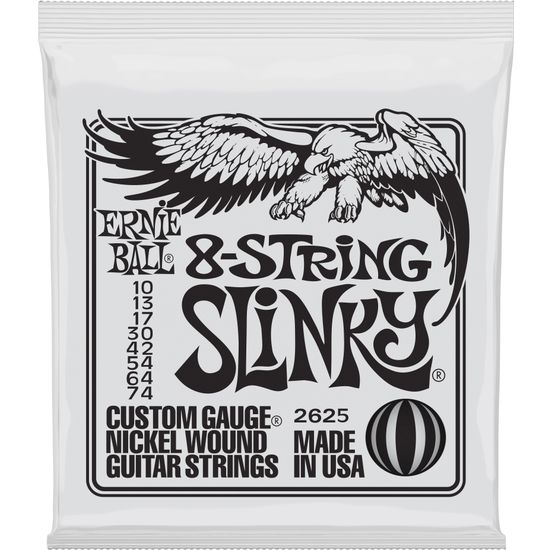 Ernie Ball 8-String Slinky, sähkökitaran kielet, 10-74