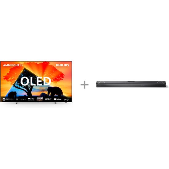 Philips 77" OLED759 – 4K Ambilight TV + Fidelio FB1 7.1.2 Dolby Atmos Soundbar -tuotepaketti