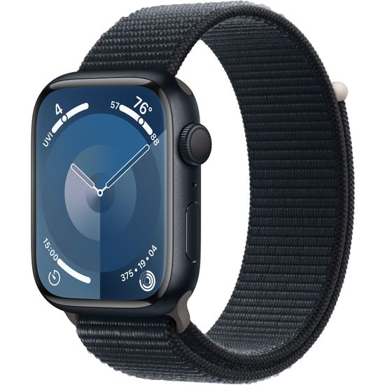 Apple Watch Series 9 (GPS) 41 mm keskiyönsininen alumiinikuori ja keskiyönsininen Sport Loop -ranneke (MR8Y3)