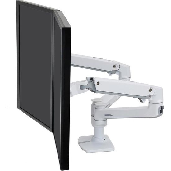 Ergotron LX Dual Side-by-Side Arm -monitorivarsi, valkoinen