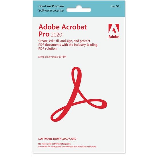 Adobe Acrobat Pro 2020 - Mac -PDF-muokkausohjelma, englanninkielinen, aktivointikortti