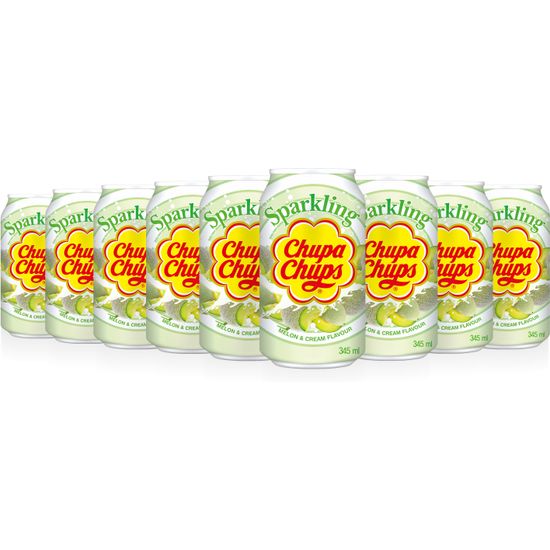 Chupa Chups Melon & Cream -virvoitusjuoma, 345 ml, 24-pack