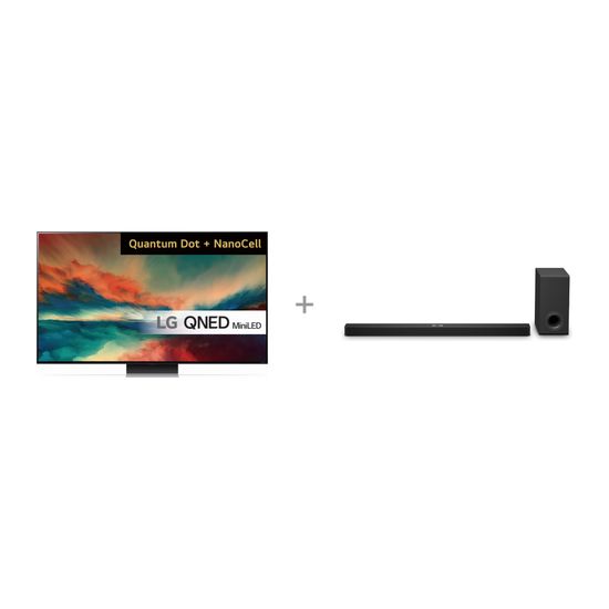 LG QNED86 65" 4K QNED Mini-LED TV (2023) + LG S90TY 5.1.3 Soundbar Dolby Atmos -tuotepaketti