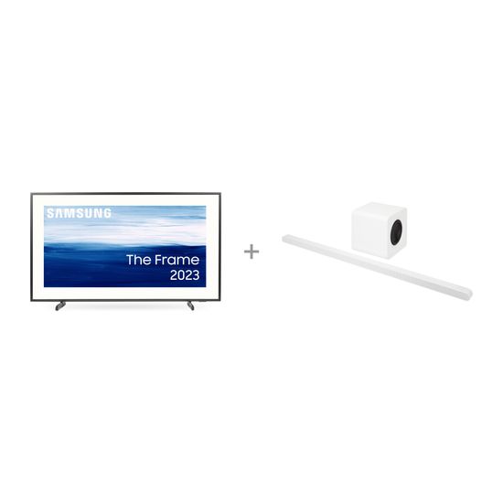 Samsung LS03BG 85" The Frame 4K QLED TV + HW-S801D 3.1.2 Dolby Atmos Soundbar -tuotepaketti