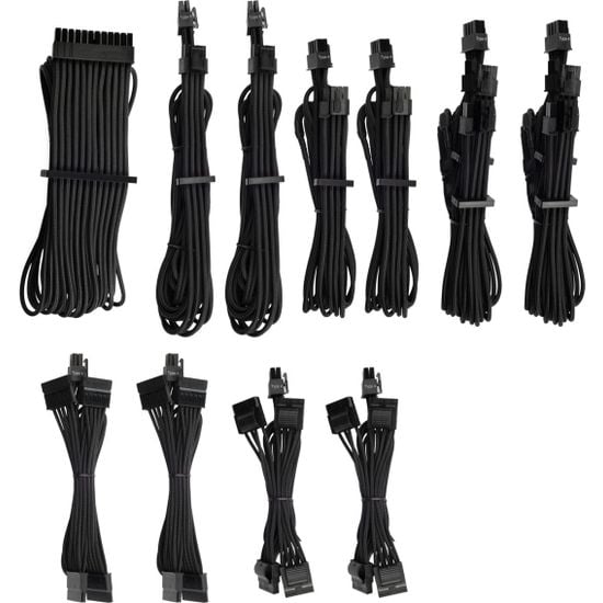 Corsair Premium Individually Sleeved PSU Cables Pro Kit, Type 4, Gen 4 -virtalähteen kaapelisetti, musta