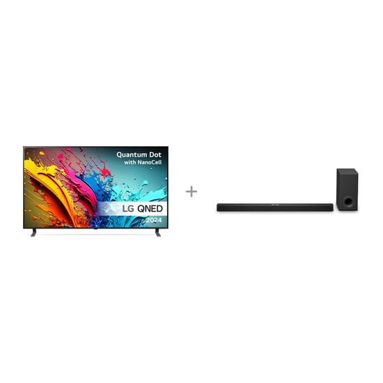 LG 55'' QNED 85 – 4K TV (2024) + LG S90TY 5.1.3 Soundbar Dolby Atmos -tuotepaketti