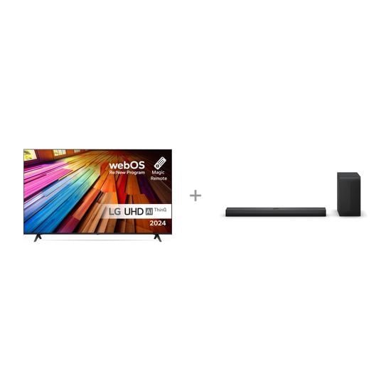 LG 65'' UT80 – 4K LED TV + LG S70TY 3.1.1 Soundbar Dolby Atmos -tuotepaketti