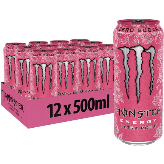 Monster Energy Ultra Rosa -energiajuoma, 500 ml, 12-pack