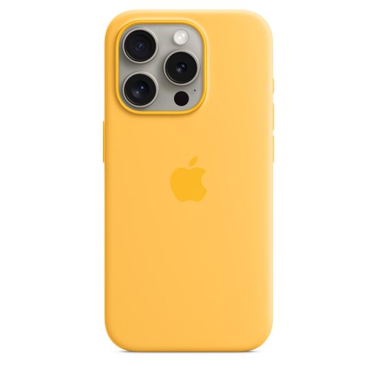 Apple iPhone 15 Pro silikonikuori MagSafella, paisteenkeltainen