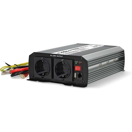 Nedis PIM100024FGY invertteri, 24 V, 1000 W, muokattu siniaalto