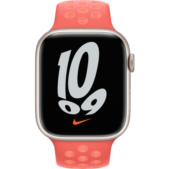 Apple Watch 45 mm Magic Ember/Crimson Bliss Nike Sport -ranneke (ML8A3)