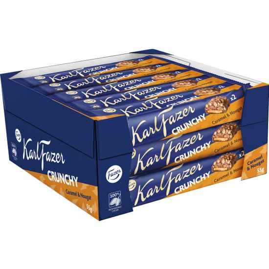 Karl Fazer Crunchy -suklaapatukka, 55 g, 20-PACK