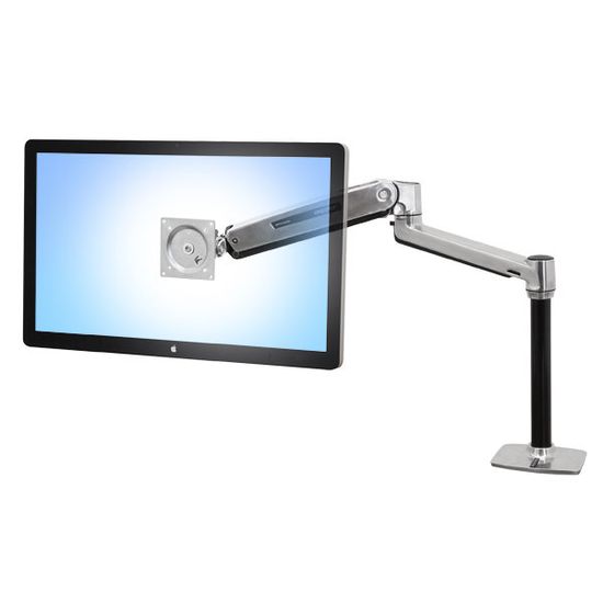 Ergotron LX HD Sit-Stand Desk Mount -pöytävarsi LCD/TFT-näytöille, väri hopea/musta