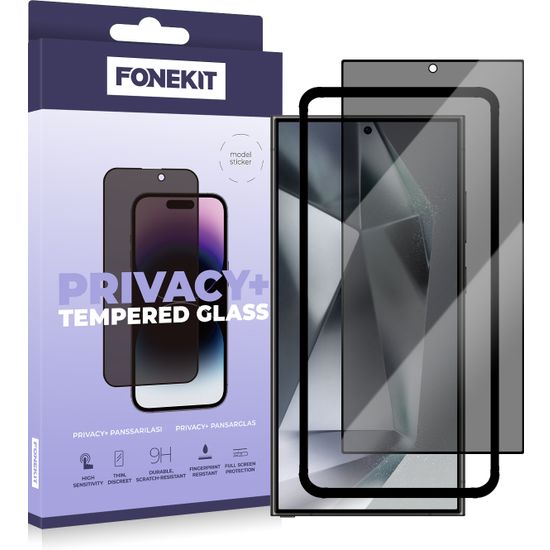 FoneKit Privacy+ Full Cover -panssarilasi, Galaxy A55, musta