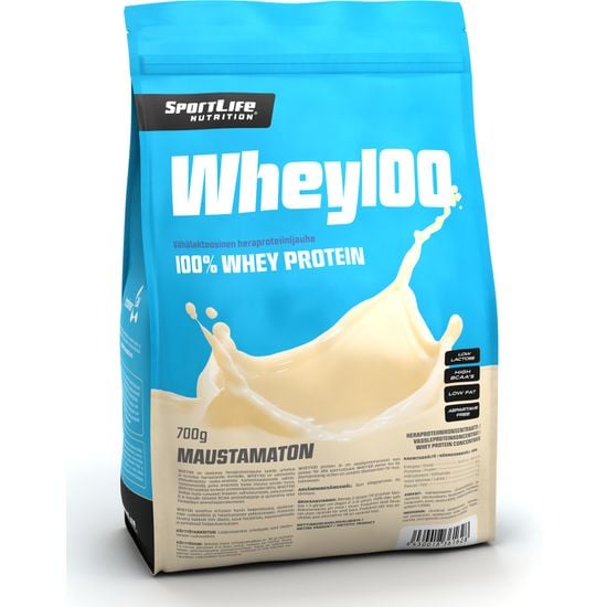 SportLife Whey100 Maustamaton -heraproteiini, 700 g