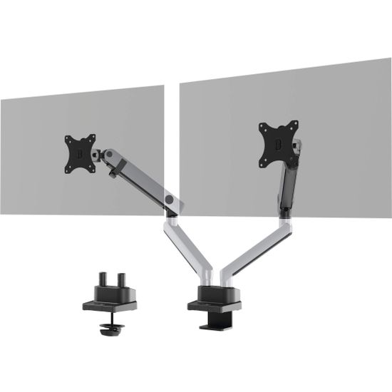 Durable Select Plus -monitorivarsi kahdelle näytölle, hopea