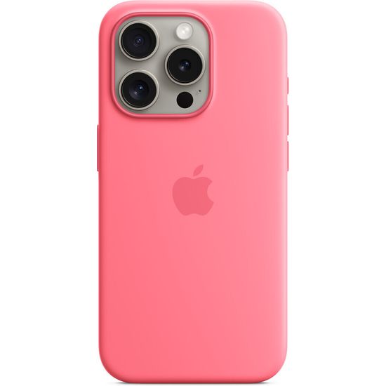 Apple iPhone 15 Pro silikonikuori MagSafella, pinkki