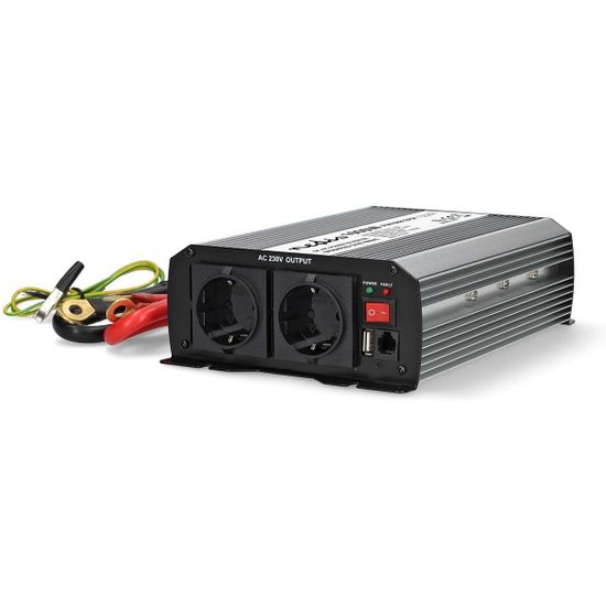 Nedis PIM100012FGY invertteri, 12 V, 1000 W, muokattu siniaalto