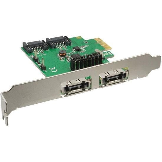 Fuj:tech SATA 6 Gb/s -ohjainkortti, 2+2 kanavaa, PCIe 2.0 x1