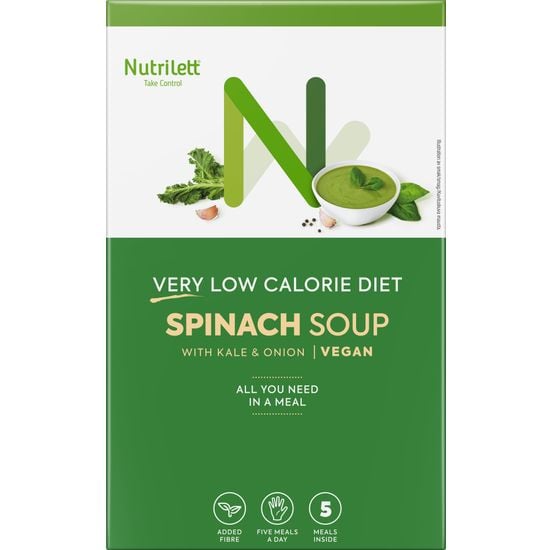 Nutrilett VLCD Vegan Spinach Soup with kale & onion -ateriankorvikekeitto, 35 g, 5-PACK