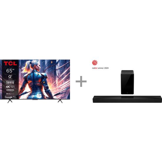 TCL 65" C75B – 4K QLED Google TV + Q75H 5.1.2 Dolby Atmos Soundbar -tuotepaketti