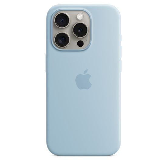 Apple iPhone 15 Pro silikonikuori MagSafella, vaaleansininen
