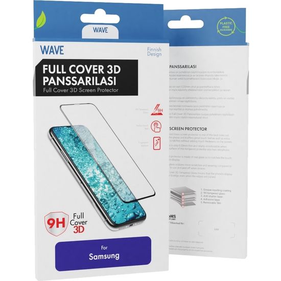 Wave Full Cover 3D -panssarilasi, Samsung Galaxy S21 Ultra 5G, musta