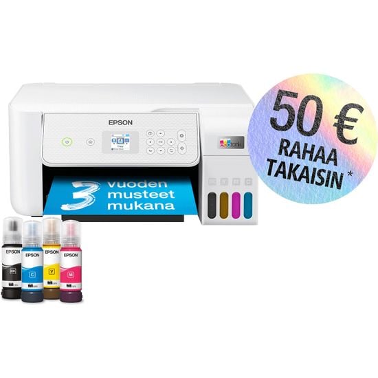 Epson EcoTank ET-2876 A4-monitoimitulostin, valkoinen