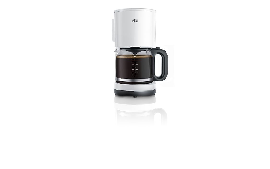 Caffettiera Filtro Braun KF1100WH | 10-15 Tazze, Sistema Antigoccia E OptiBrew