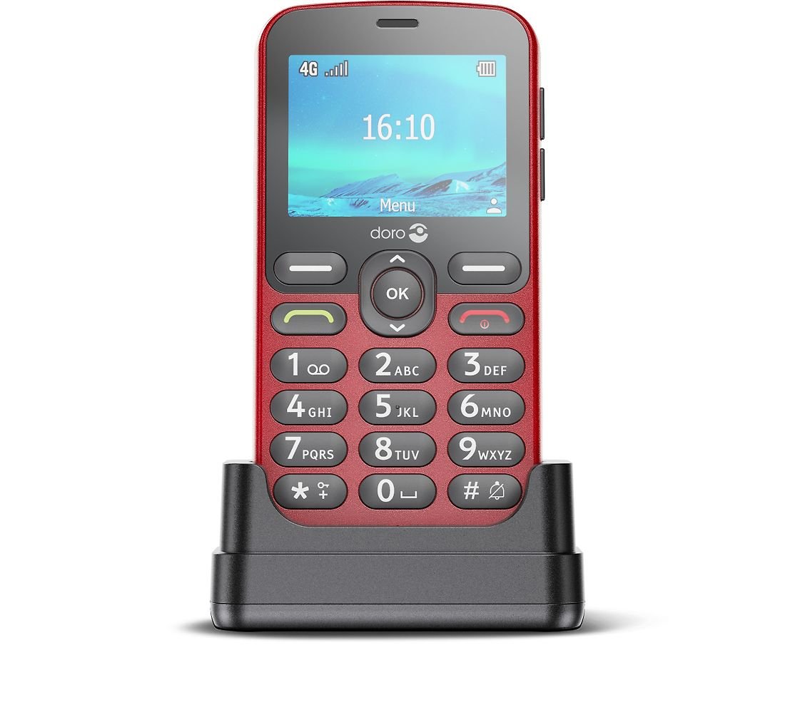 Doro 1881 4G -peruspuhelin, punainen – Verkkokauppa.com