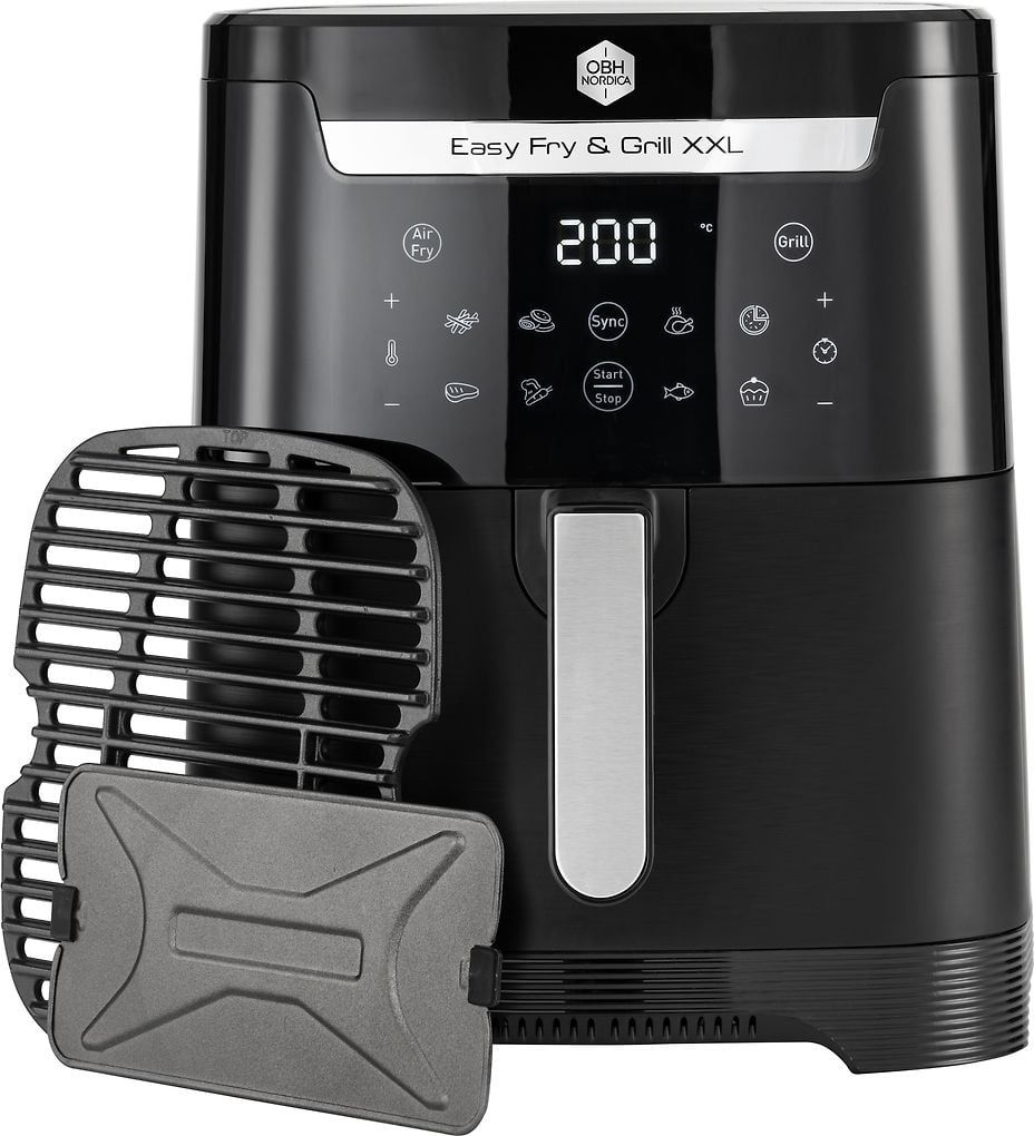 OBH Nordica Easy Fry & Grill XXL 2-in-1 -airfryer, Musta – Verkkokauppa.com