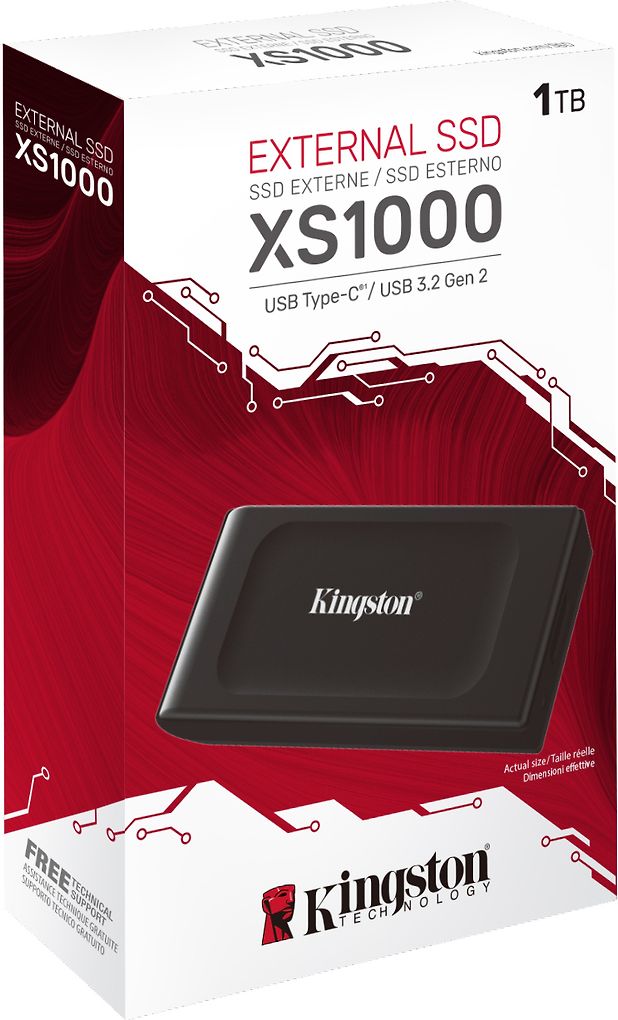 Kingston XS1000 -ulkoinen SSD-levy, 1 Tt, musta – Verkkokauppa.com