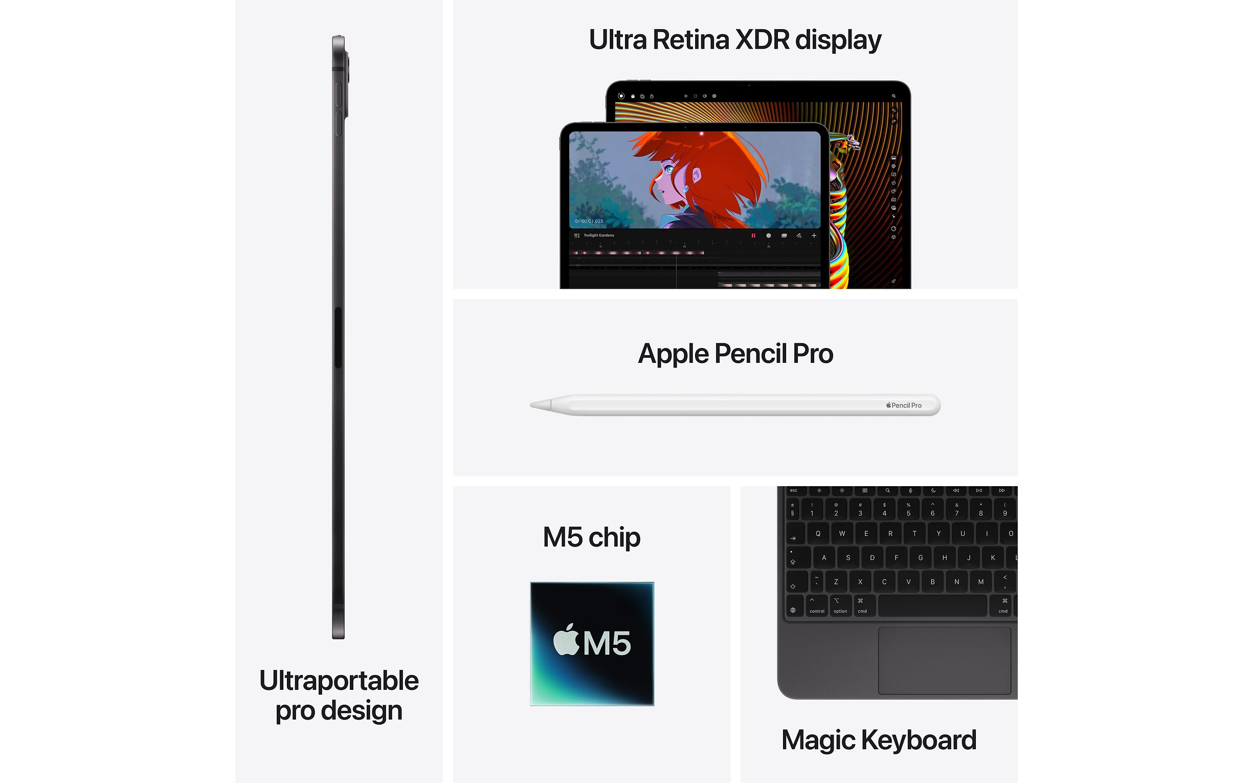 Apple iPad Pro 13″ M5 2 Tt WiFi + 5G 2025, hõbedane