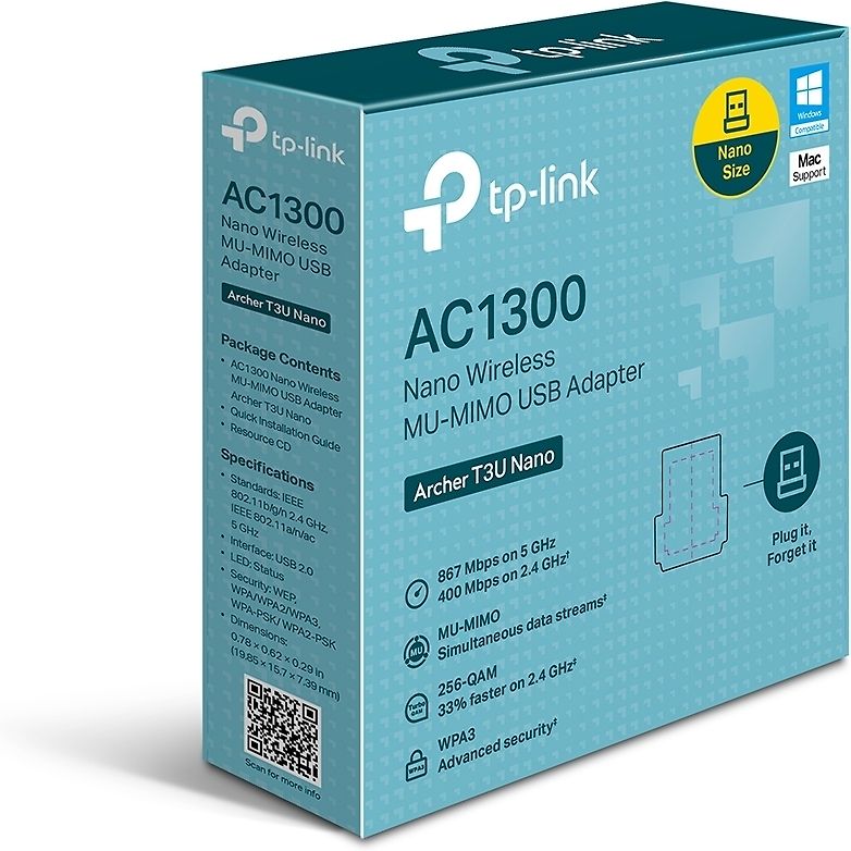 Tp Link Archer T U Nano Ac Dual Band Wifi Adapteri Verkkokauppa Com