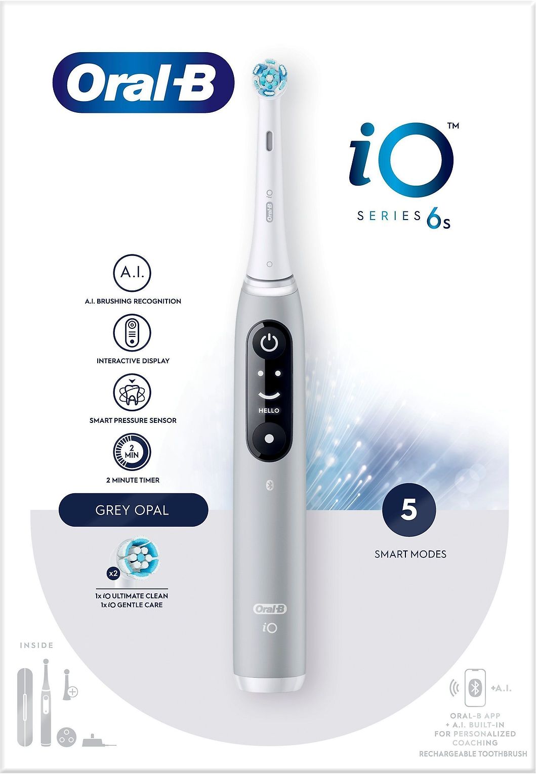 Oral-B IO Series 6s -sähköhammasharja, Harmaa – Verkkokauppa.com