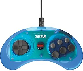 Retro-Bit SEGA Mega Drive 6-button Arcade Pad -peliohjain, Mega Drive / Genesis, sininen