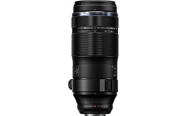 om system m.zuiko digital ed 100-400m f5.0-6.3 is ii pystyssä oikea puoli