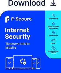 F-Secure Internet Security for all devices - 10 laitetta / 12 kk -tietoturvaohjelmisto, ESD - sähköinen lisenssi